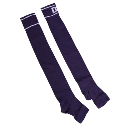 Purple Cotton DG Logo Print Open Toe Socks