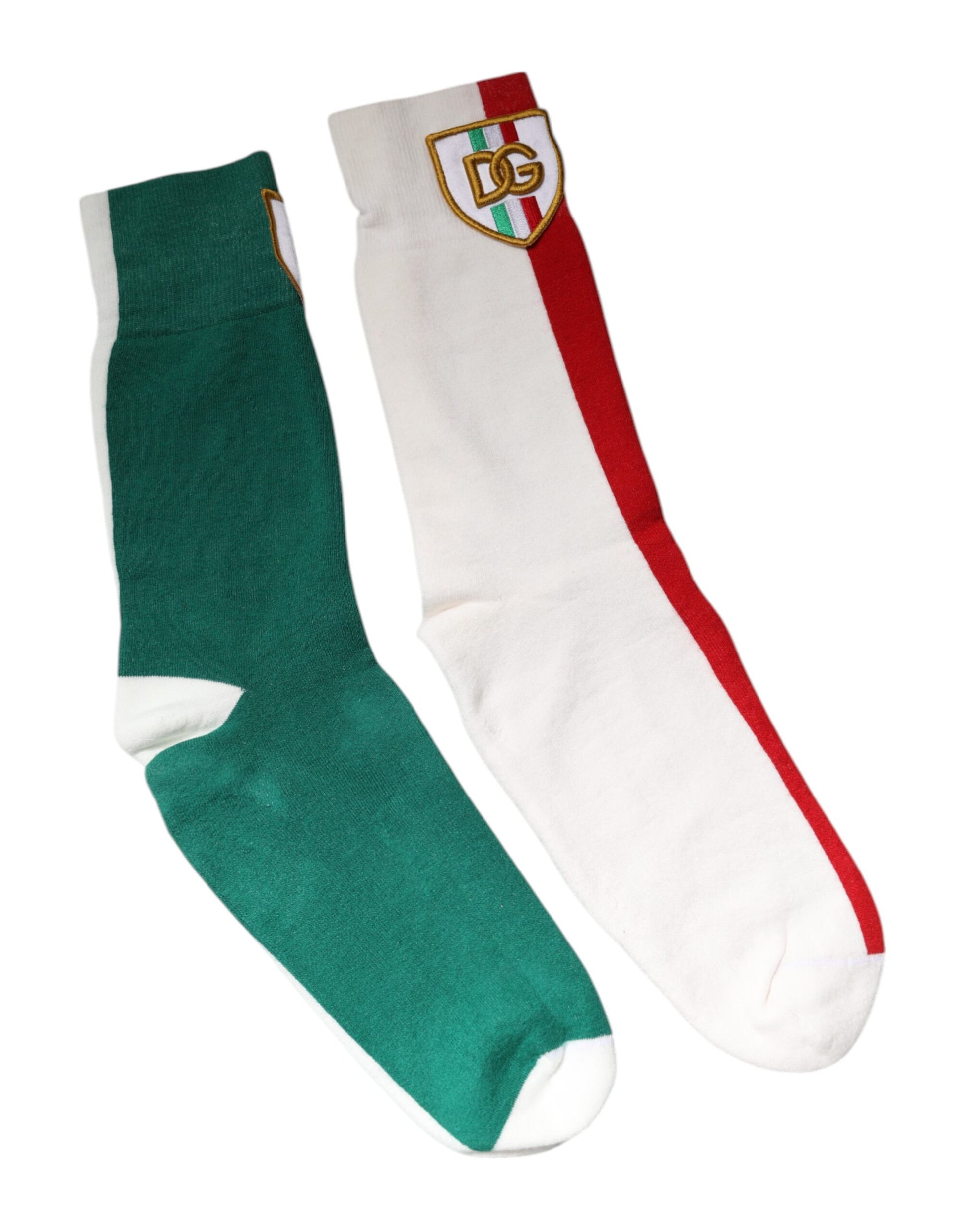 Multicolor Cotton DG Logo Patch Mid Calf Socks