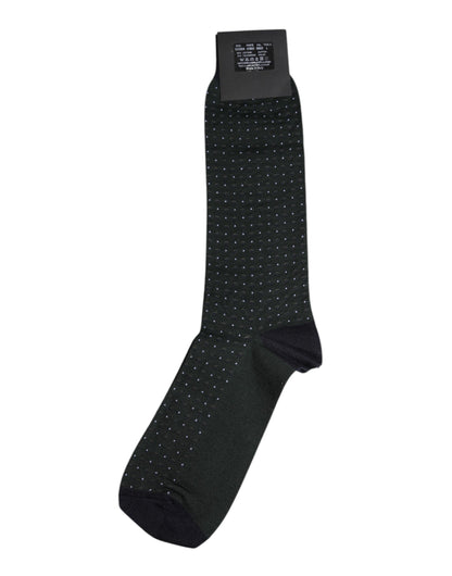 Black Polka Dots Cotton Mid Calf Socks