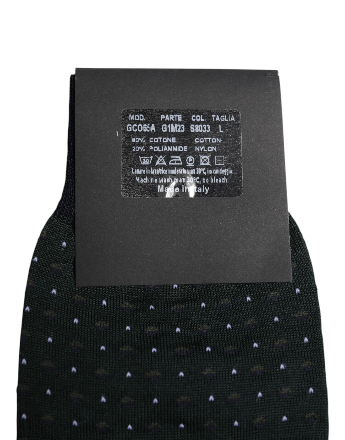 Black Polka Dots Cotton Mid Calf Socks