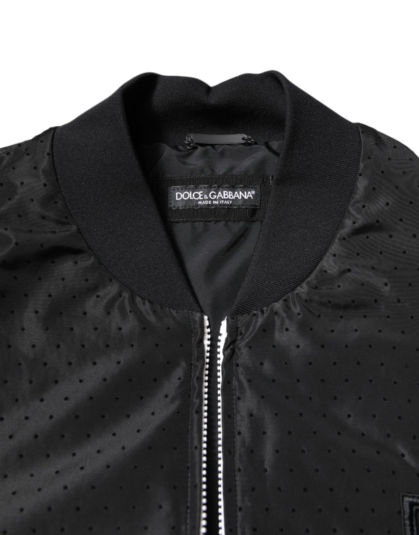 Black Long Sleeves Full Zip Bomber Jacket