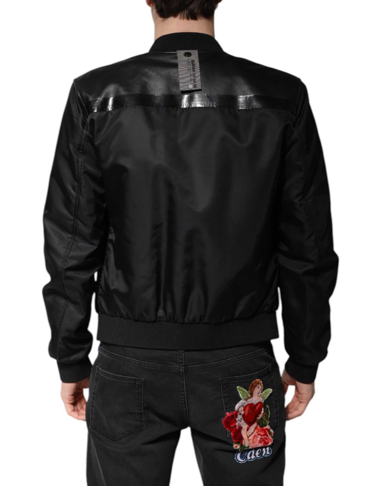 Black Lambskin Leather Biker Full Zip Jacket