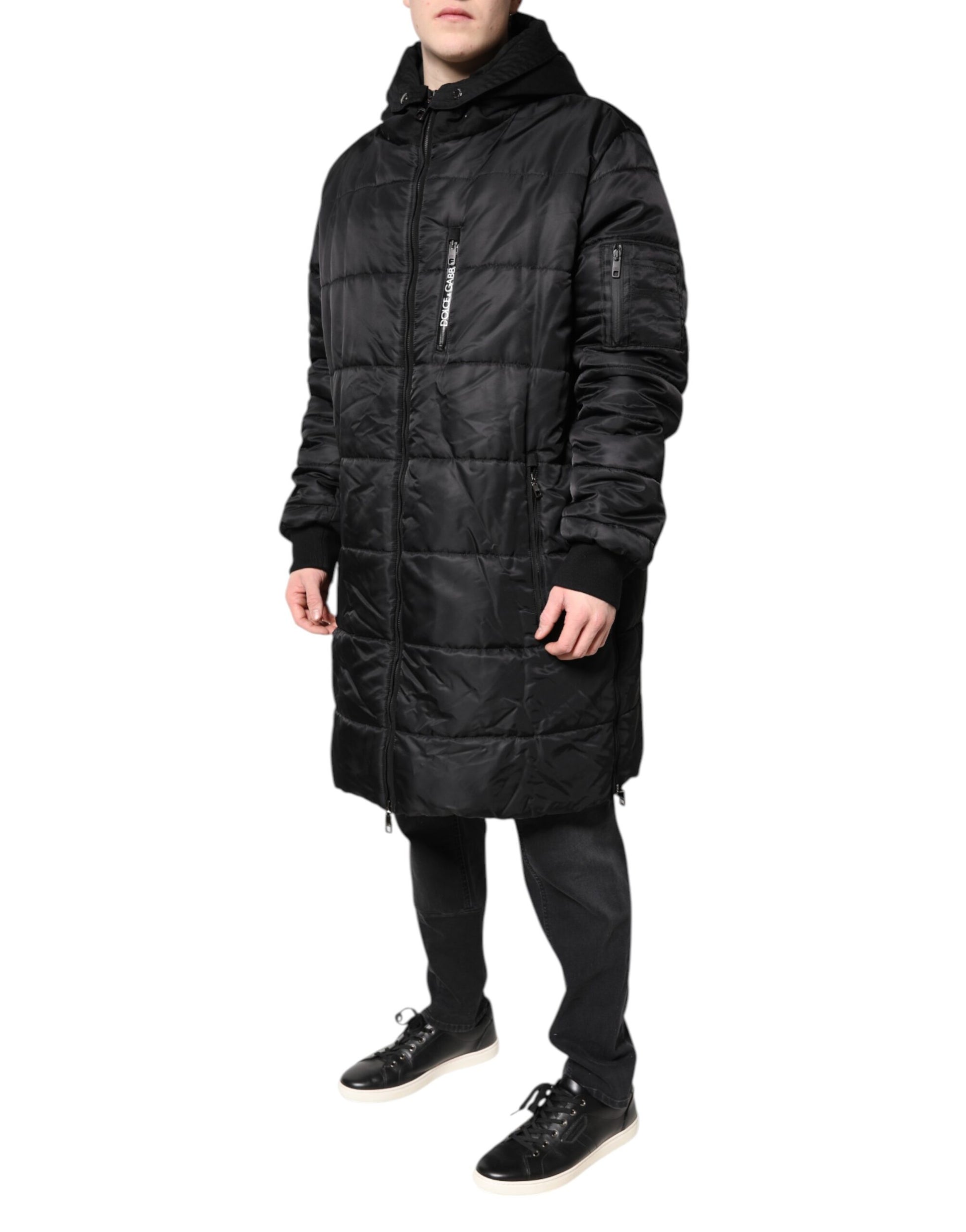 Black Hooded Parka Winter Men Coat Jacket