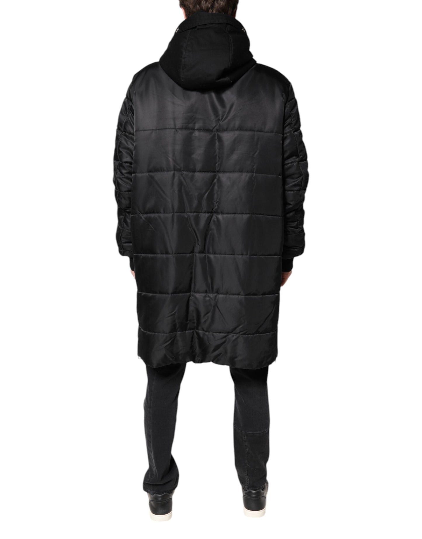 Black Hooded Parka Winter Men Coat Jacket