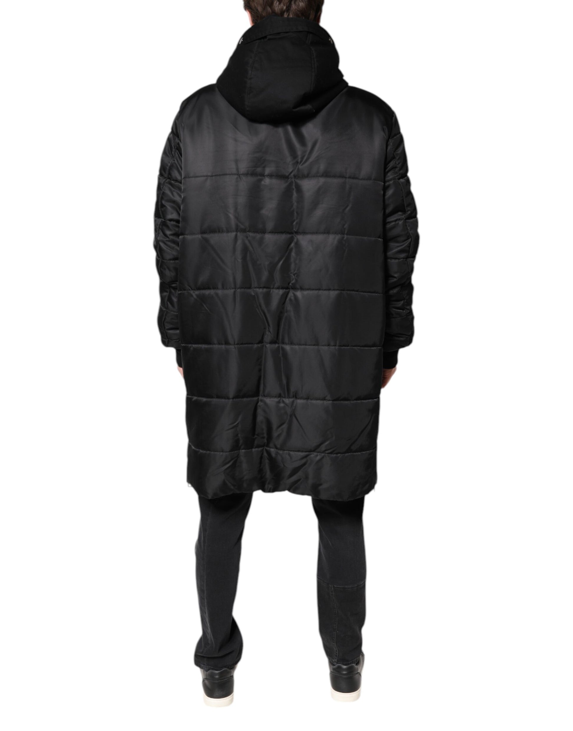 Black Hooded Parka Winter Men Coat Jacket