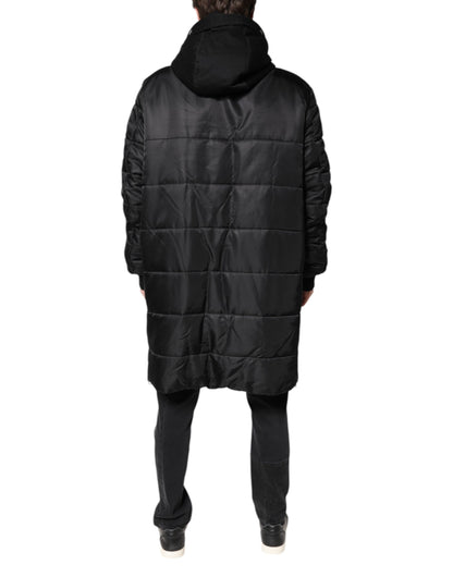 Black Hooded Parka Winter Men Coat Jacket