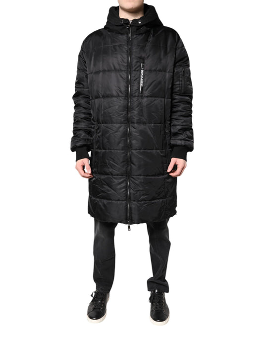 Black Hooded Parka Coat Winter Jacket