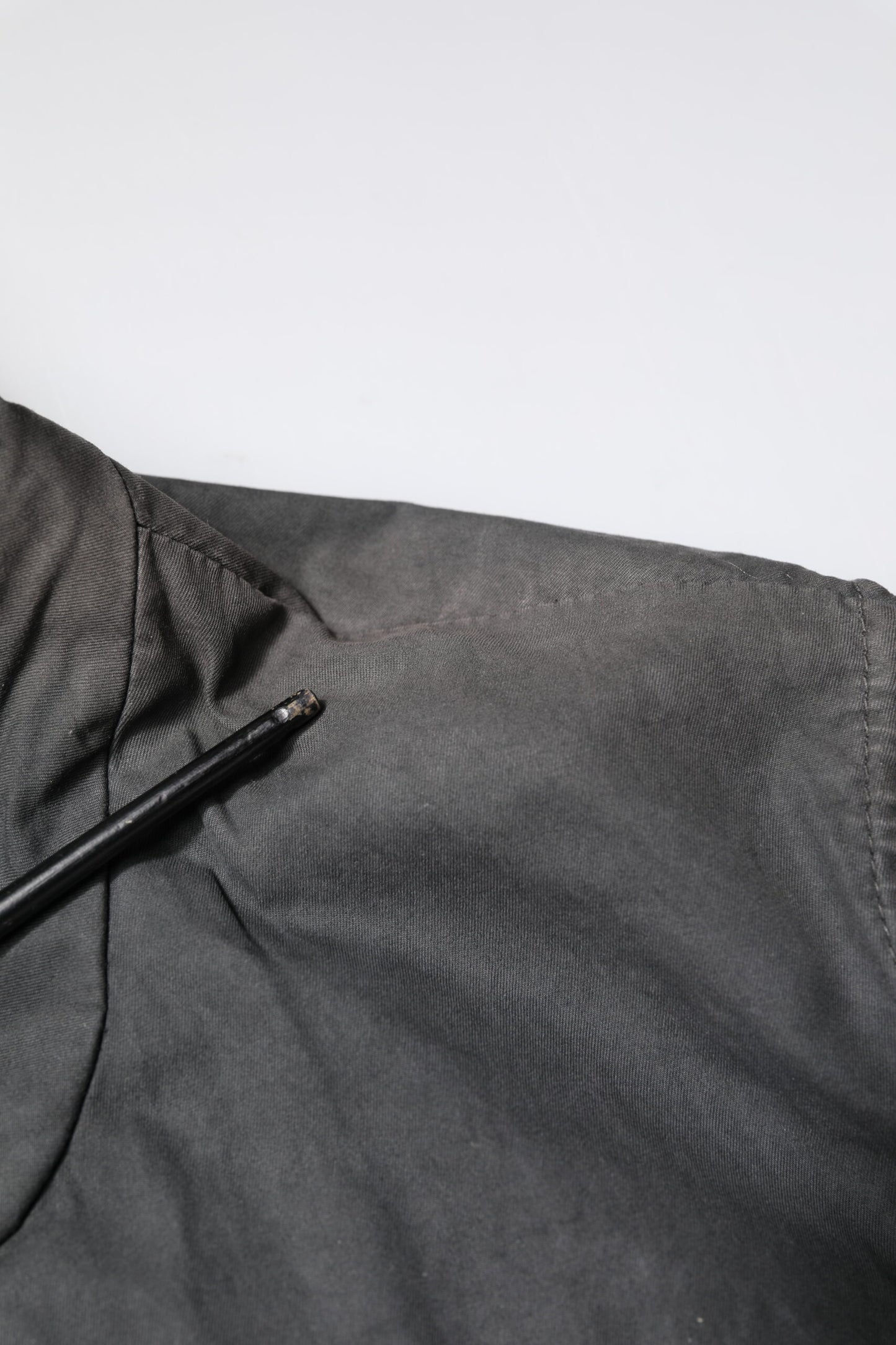 Black Solid Cotton Collared Coat Jacket