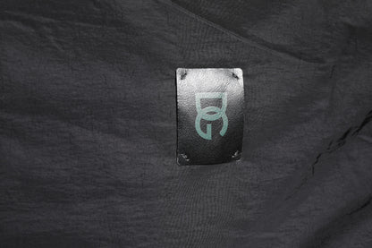 Black Nylon Logo Full Zip Bomber Jacket