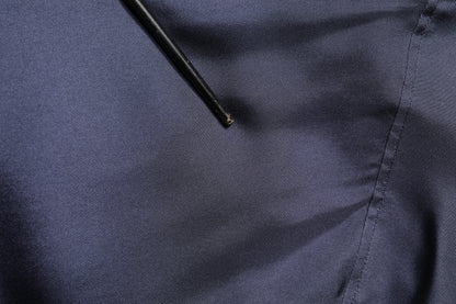 Dark Blue Silk Double Breasted Shirt