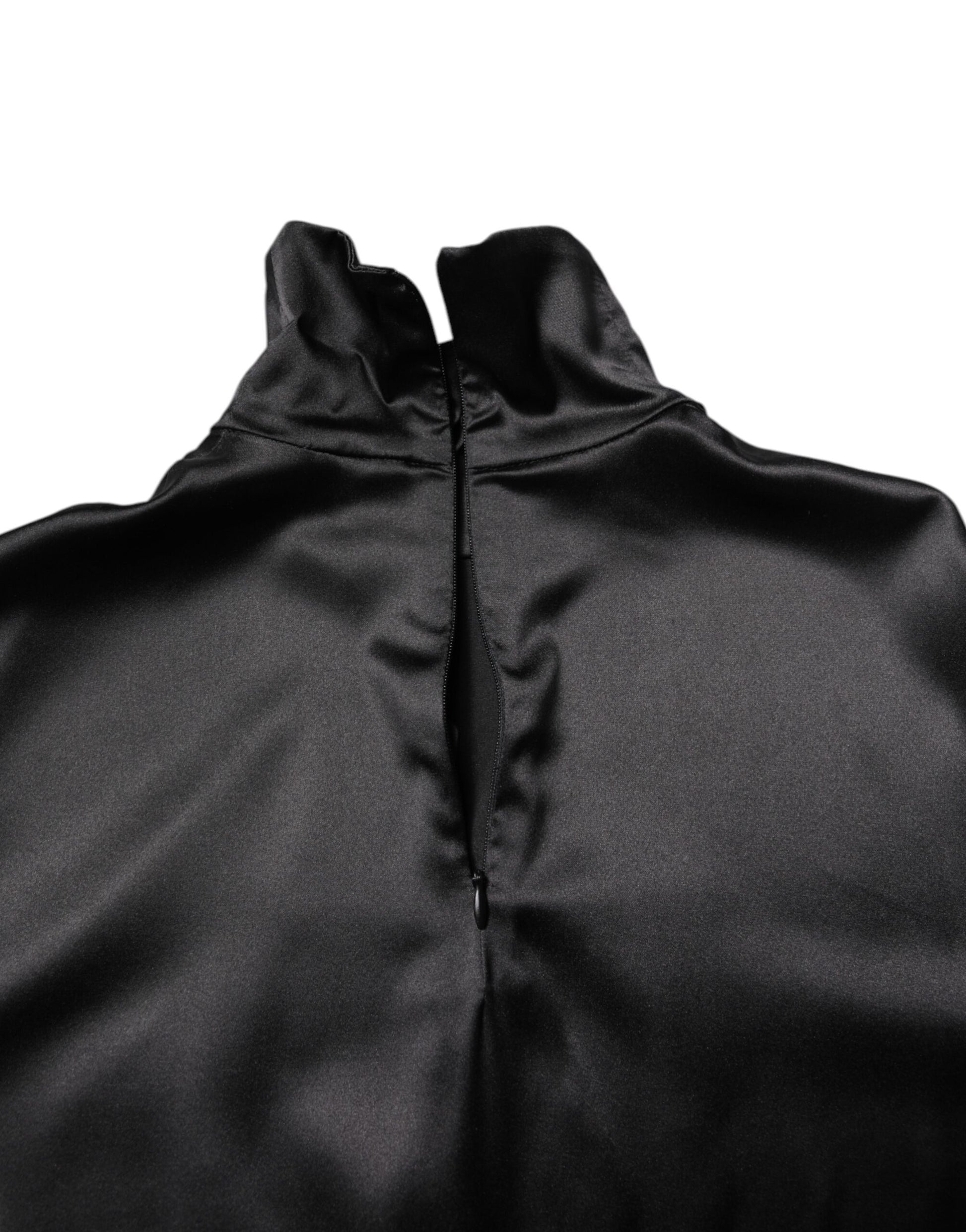 Black Silk Turtleneck Men Pullover Sweater