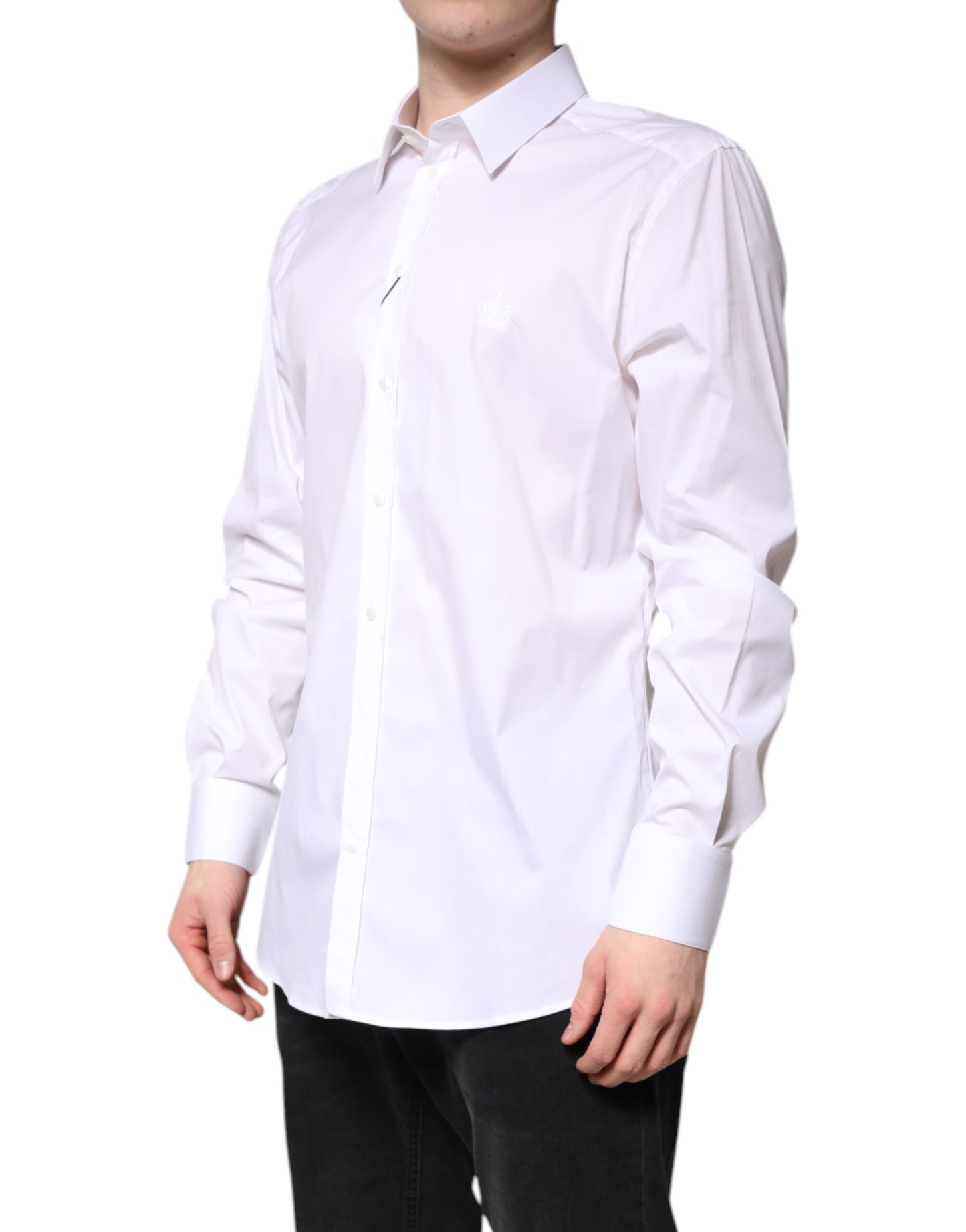 White Cotton GOLD Men Dress Formal Shirt