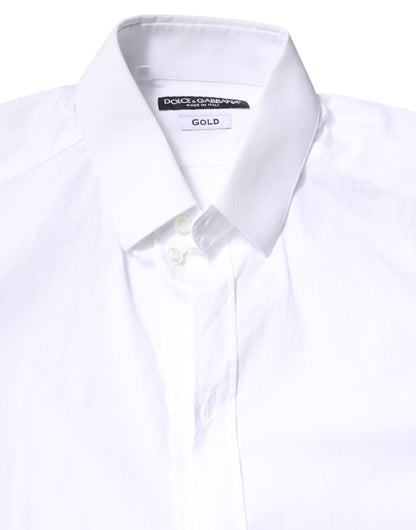 White Cotton GOLD Dress Formal Collared Shirt