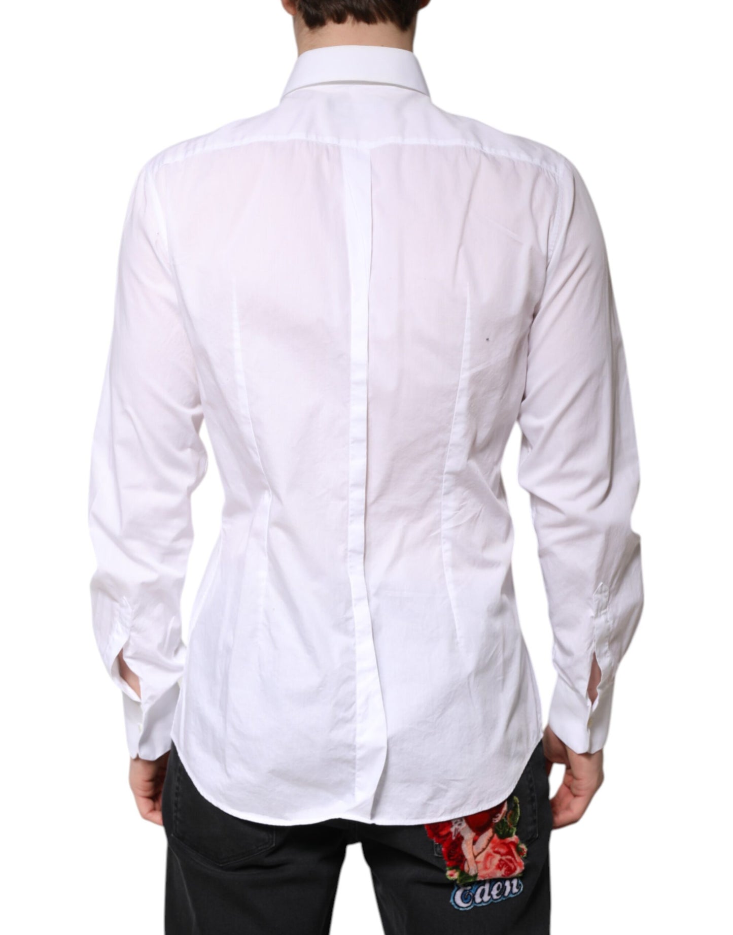 White GOLD Cotton Poplin Bib Men Dress Shirt