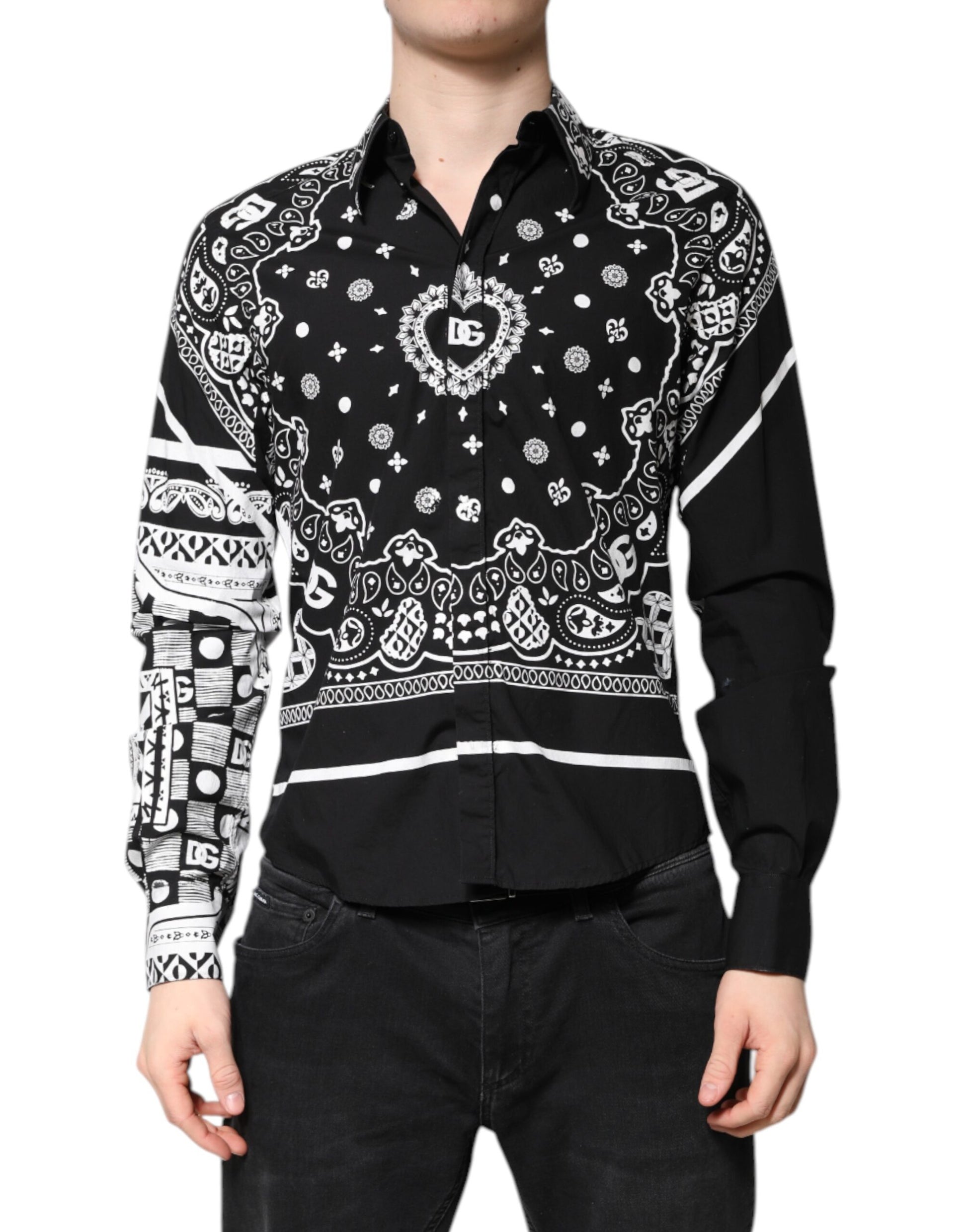 Black White Bandana MARTINI Casual Shirt