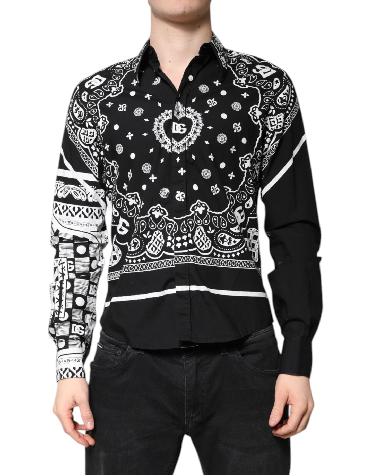 Black White Bandana MARTINI Casual Shirt