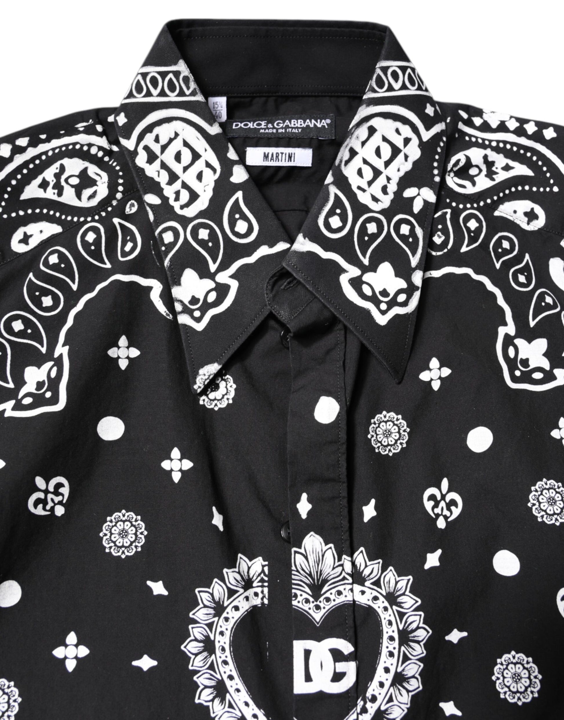 Black White Bandana MARTINI Casual Shirt