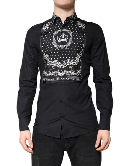 Black White Bandana GOLD Formal Dress Shirt