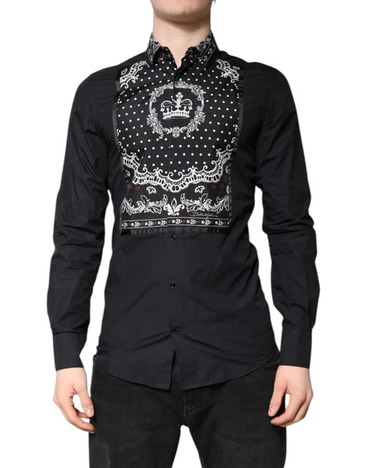 Black White Bandana GOLD Formal Dress Shirt