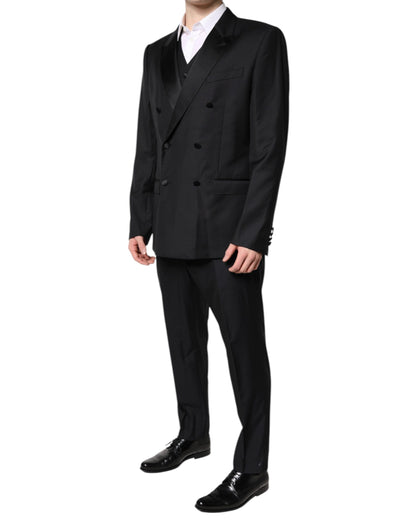 Black Double Breasted Formal 3 Piece Suit