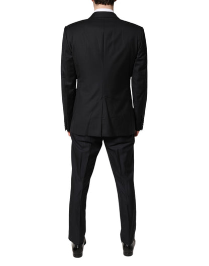 Black Double Breasted Formal 3 Piece Suit