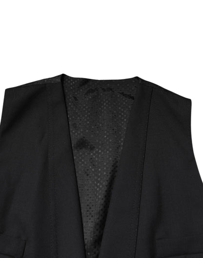 Black Single Breasted Formal Blazer with Vest