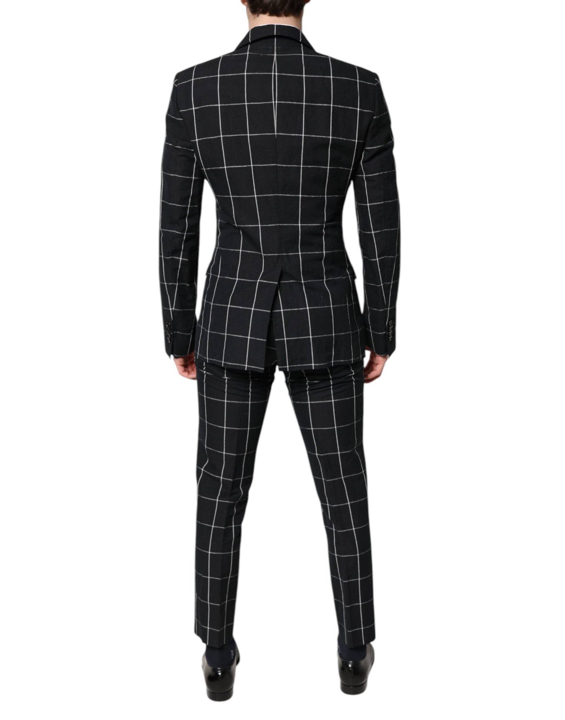 Black TAORMINA Double Breasted 2 Piece Suit