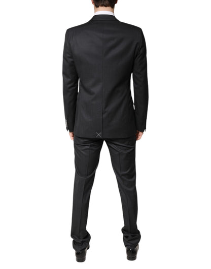 Dark Gray Wool Single Breasted 2 Piece Suit