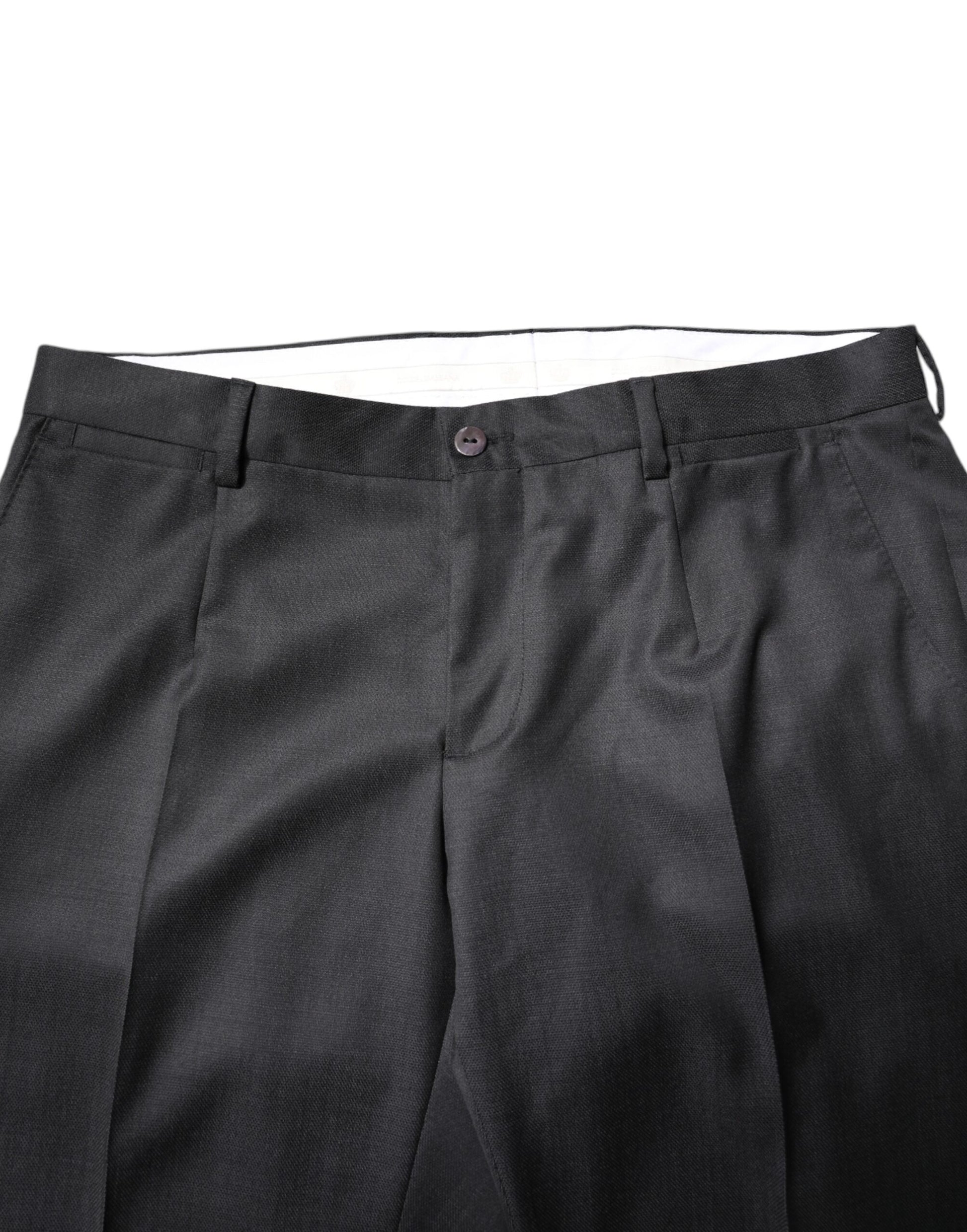 Dark Gray Wool Single Breasted 2 Piece Suit