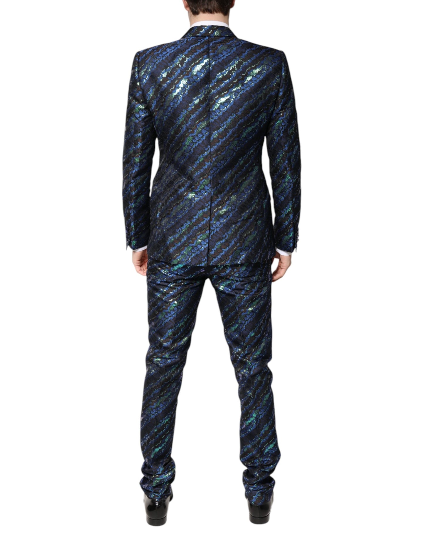 Multicolor Polyester Jacquard 2 Piece Suit
