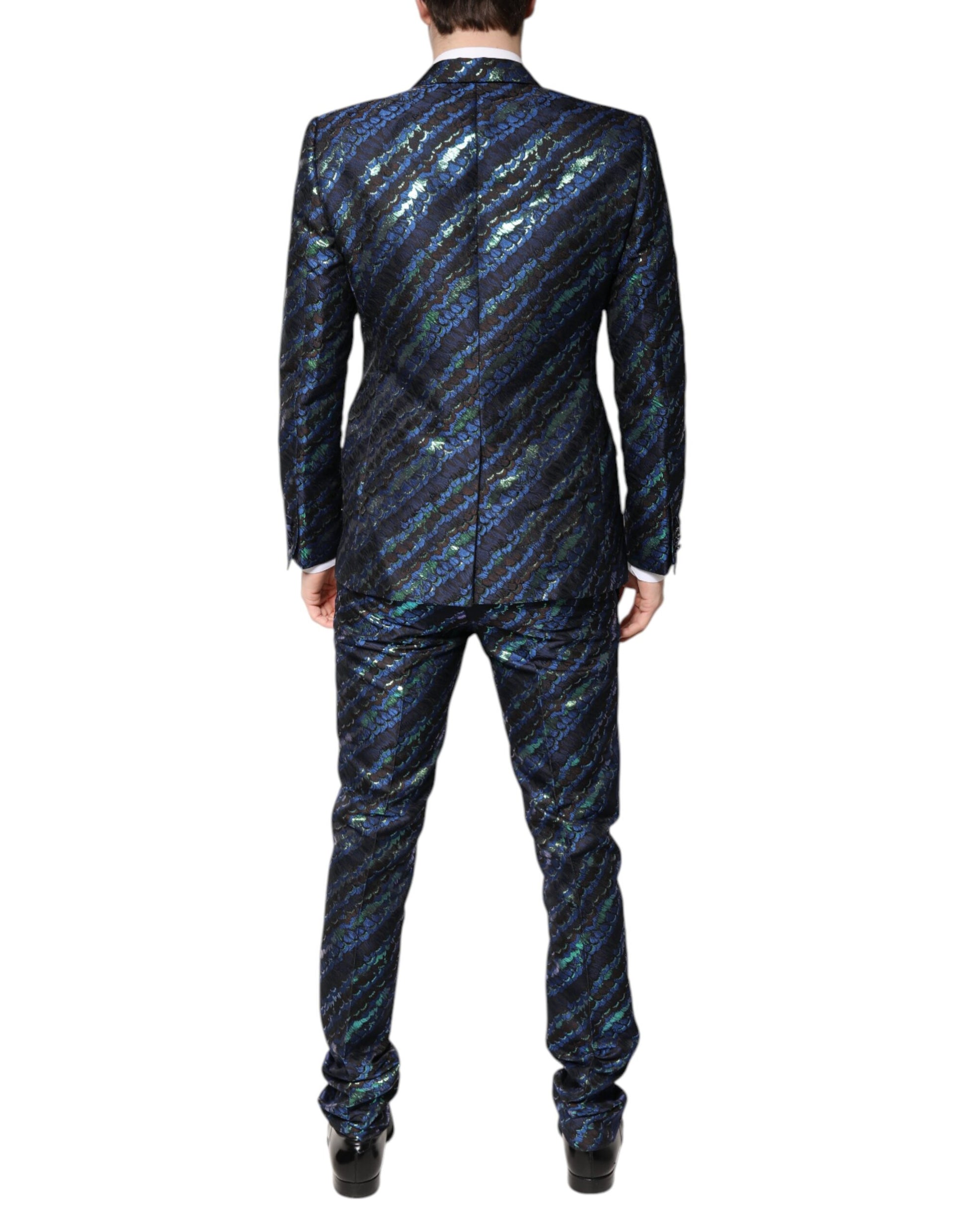 Multicolor Polyester Jacquard 2 Piece Suit