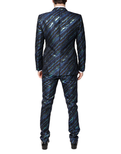 Multicolor Polyester Jacquard 2 Piece Suit