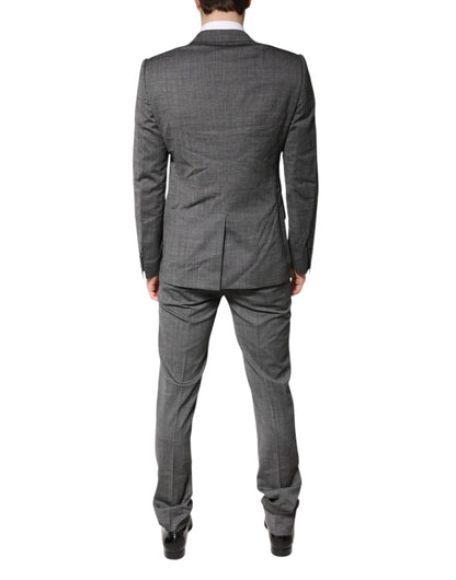 Gray Wool Single Breasted 2 Piece Suit