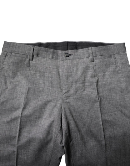 Gray Wool Single Breasted 2 Piece Suit