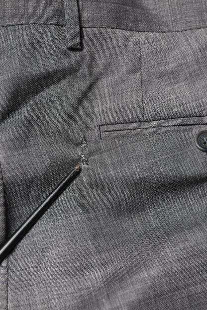 Gray Wool Single Breasted 2 Piece Suit