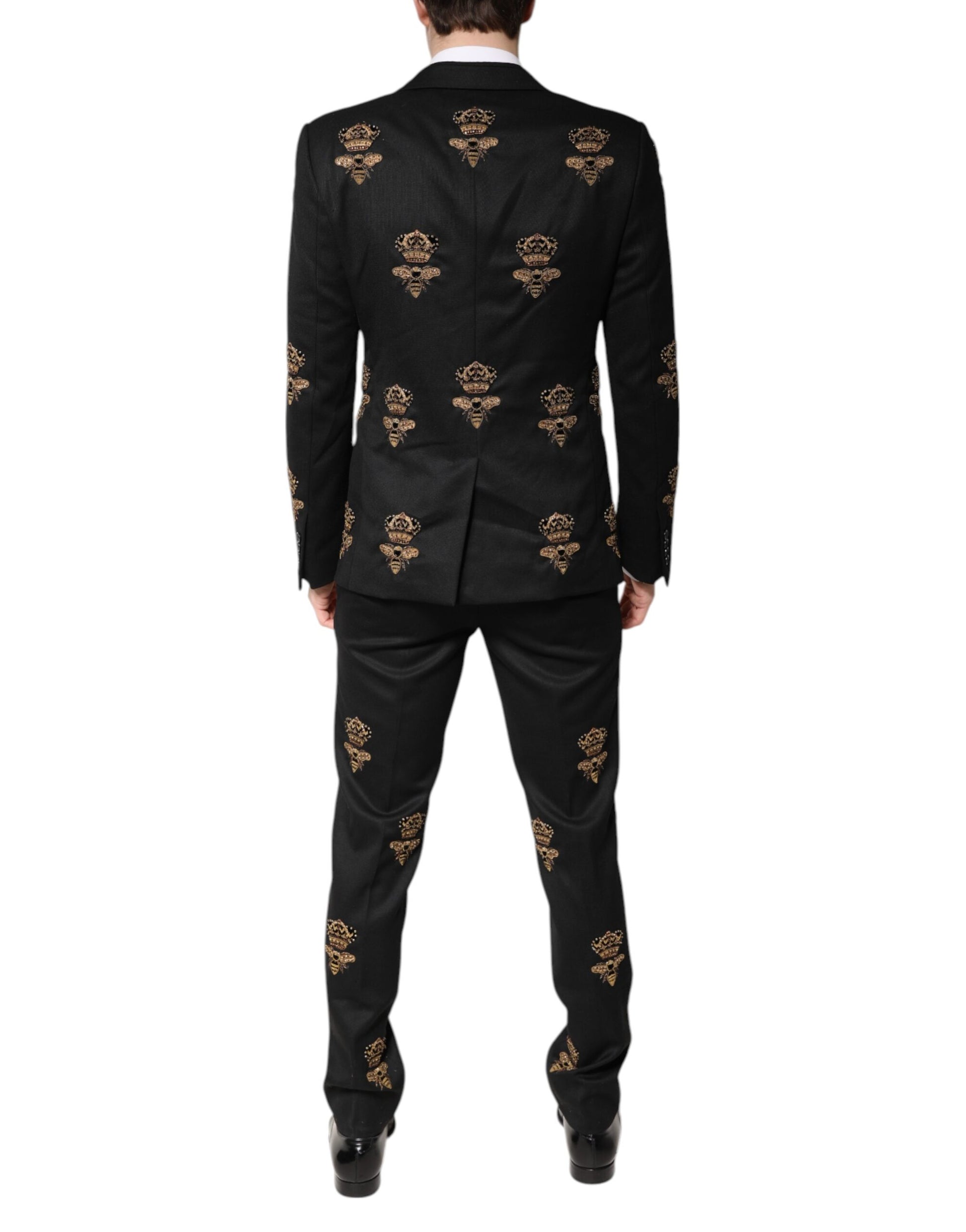 Black Bee Crown Embroidery 2 Piece Suit