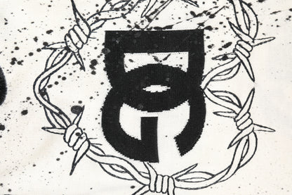 White Logo Angel Print Women Pullover Sweater