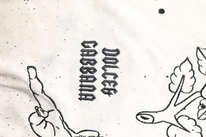 White Logo Angel Print Women Pullover Sweater