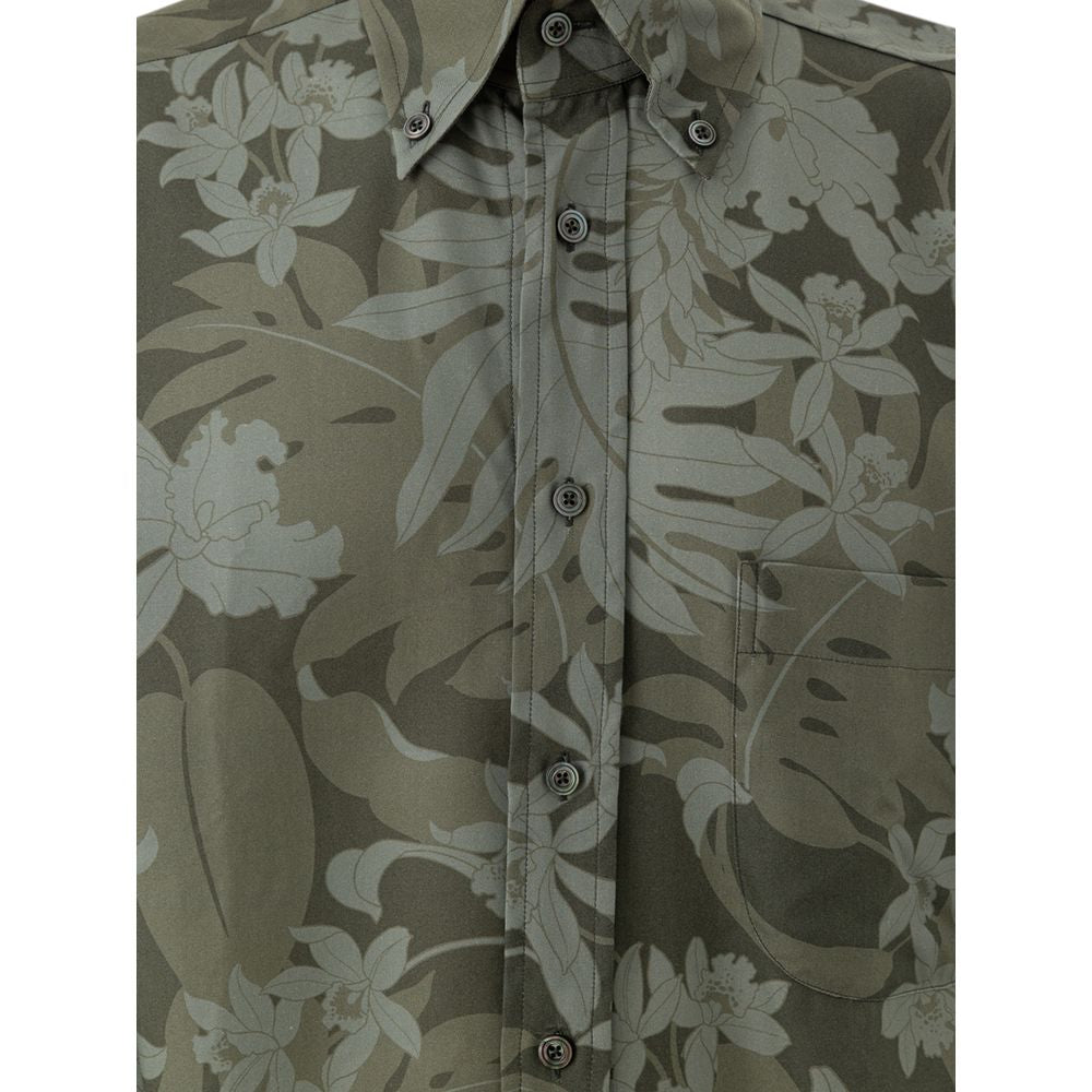 Green Lyocell Pattern Shirt