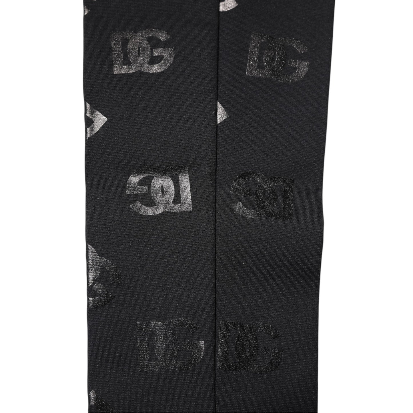Black DG Logo Monogram Wool Stretch Arm Sleeves