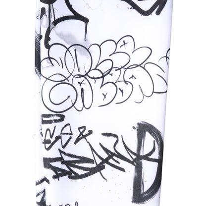 White Graffiti Cotton Over Calf Stockings Socks