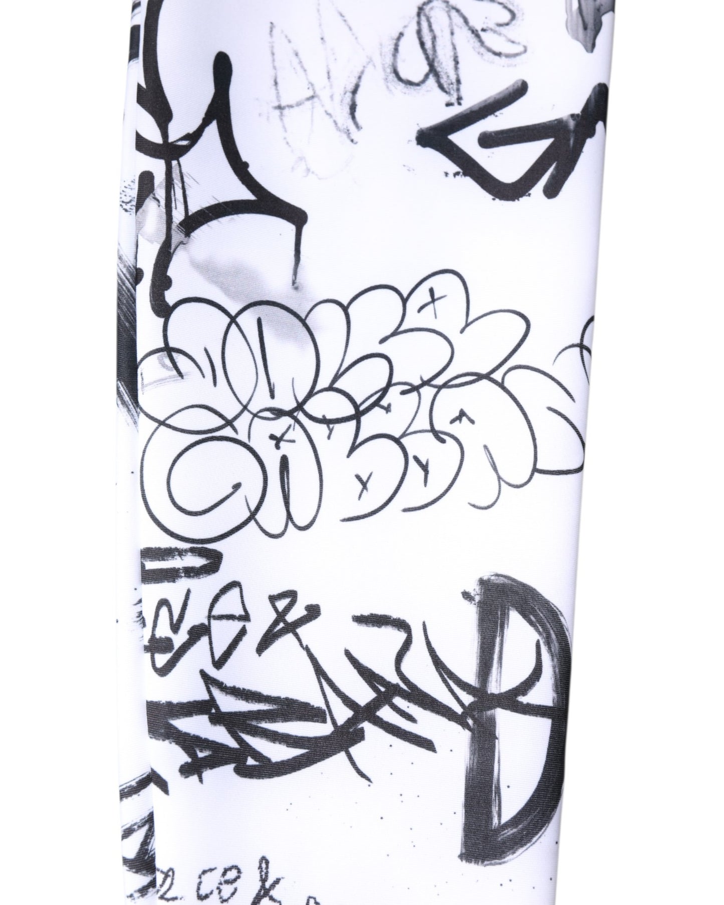 White Graffiti Cotton Over Calf Stockings Socks