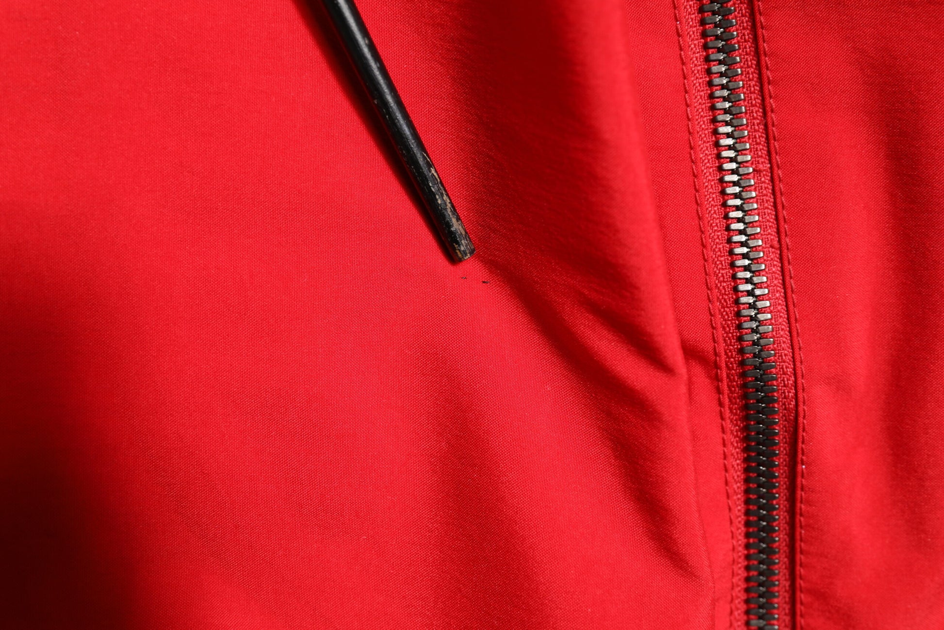Red White Nylon Full Zip Windbreaker Jacket