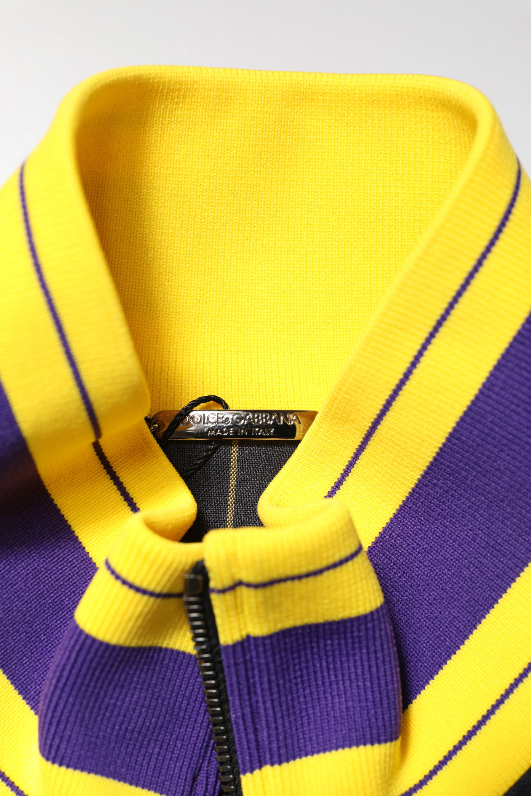 Black Striped Logo Full Zip Bomber Jacket