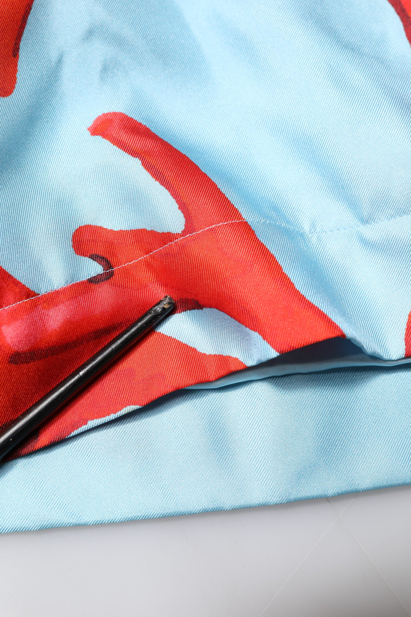 Blue Red Coral Print Wrap Robe Coat Jacket