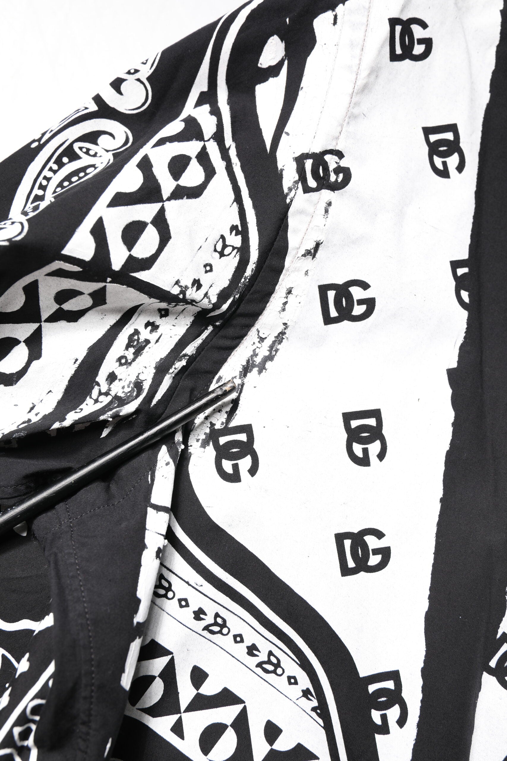 Black White Bandana MARTINI Men Dress Shirt