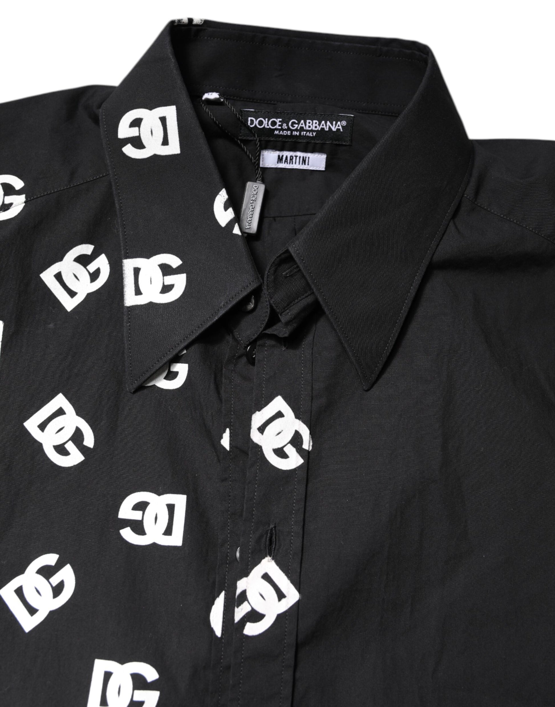 Black DG Logo Cotton MARTINI Dress Shirt