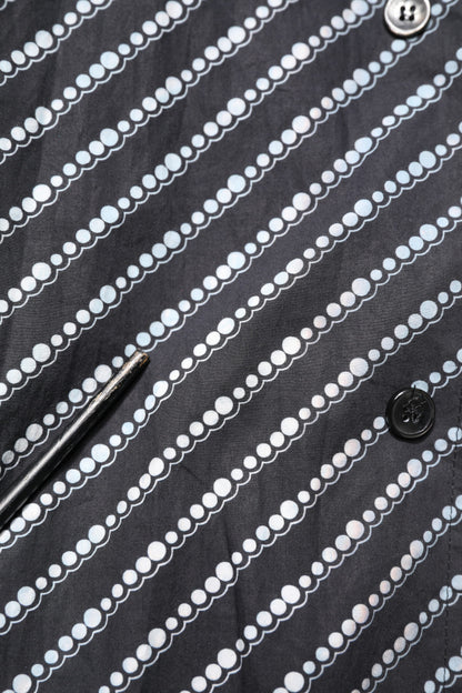 Black White Stripe Button Down Casual Shirt