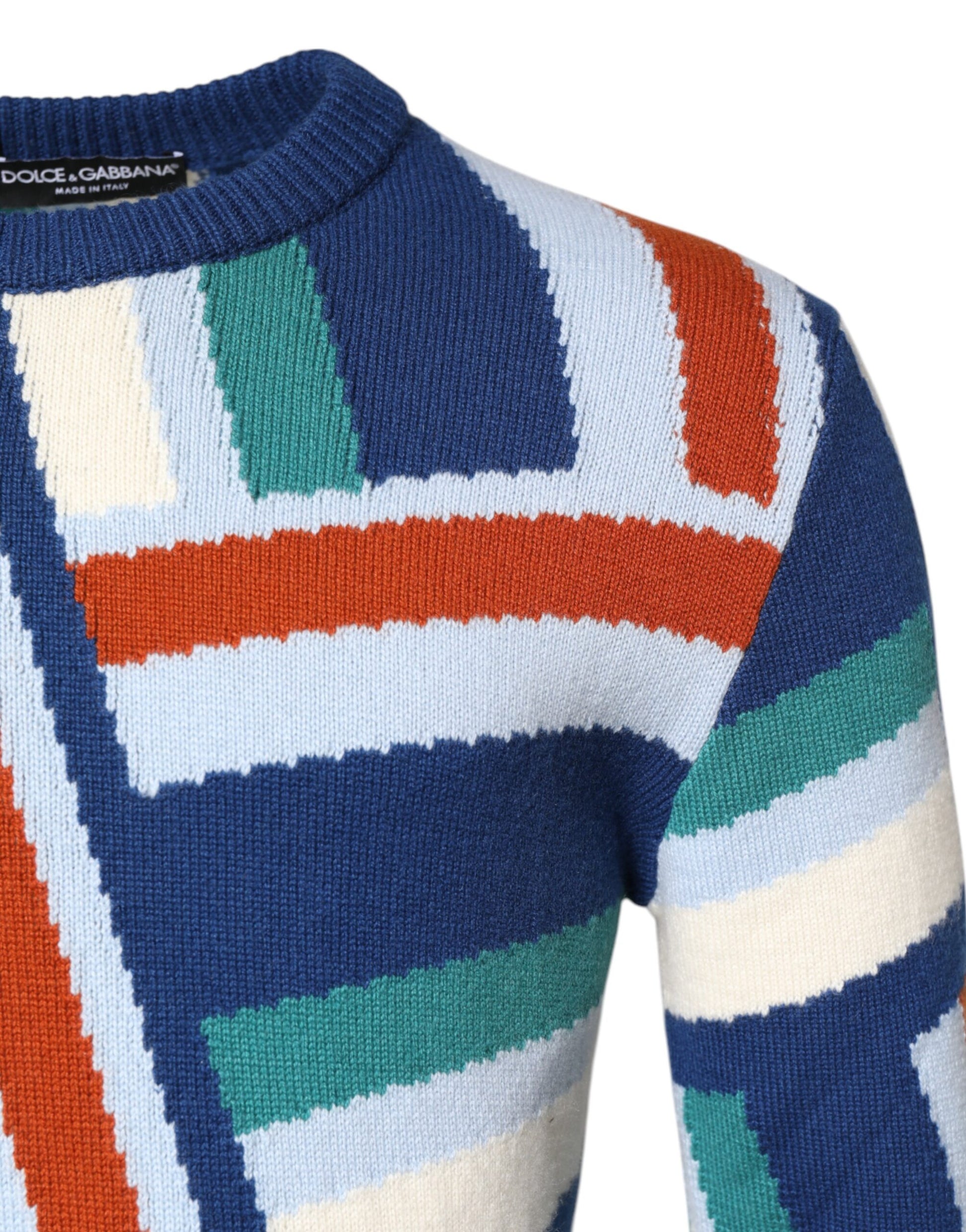 Multicolor Cashmere Knit Pullover Sweater