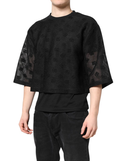 Black See Through Logo Short Sleeves T-shirt